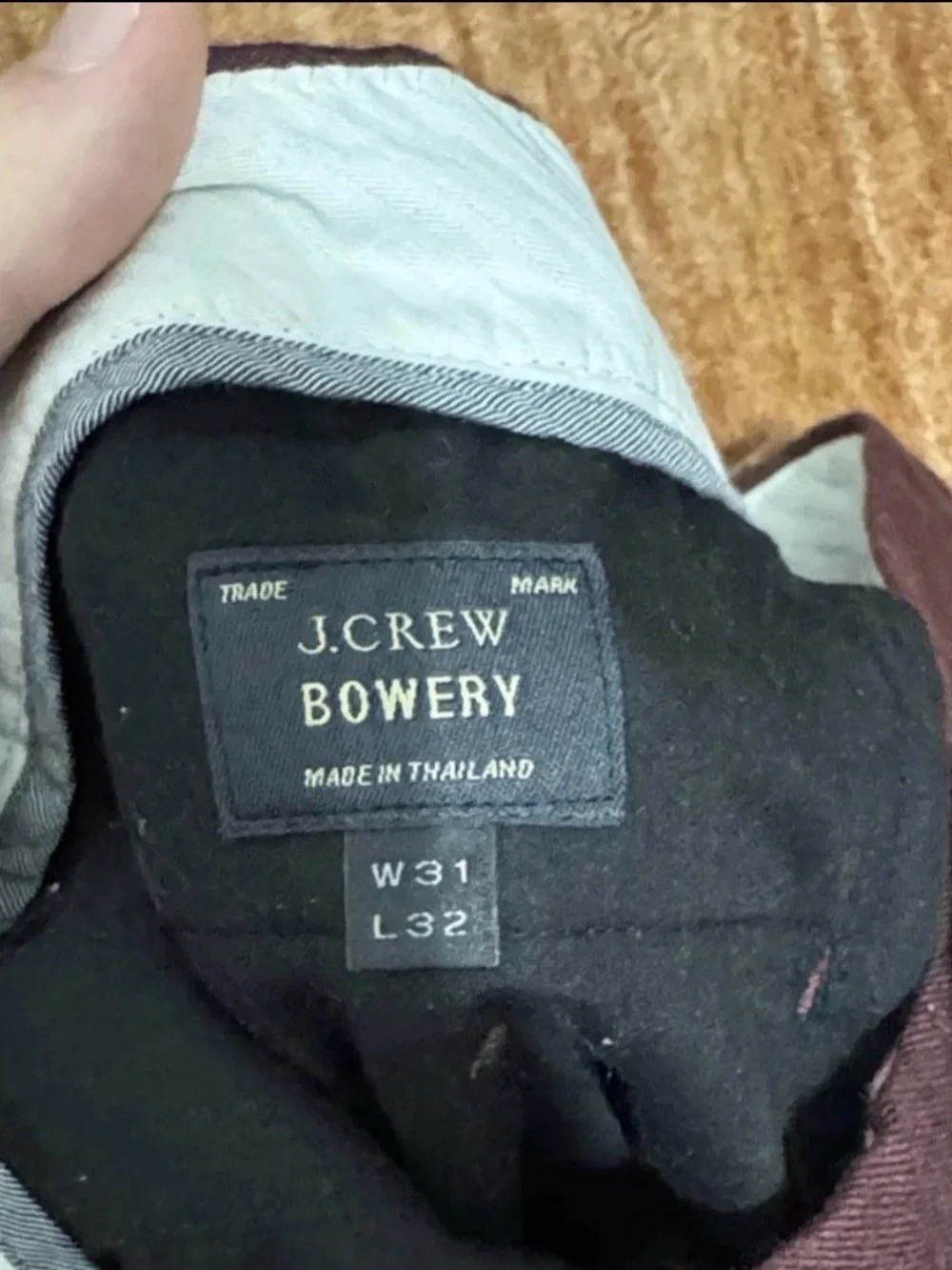 J. Crew Men's Burgundy Wool Bowery Dress Pants 31x30